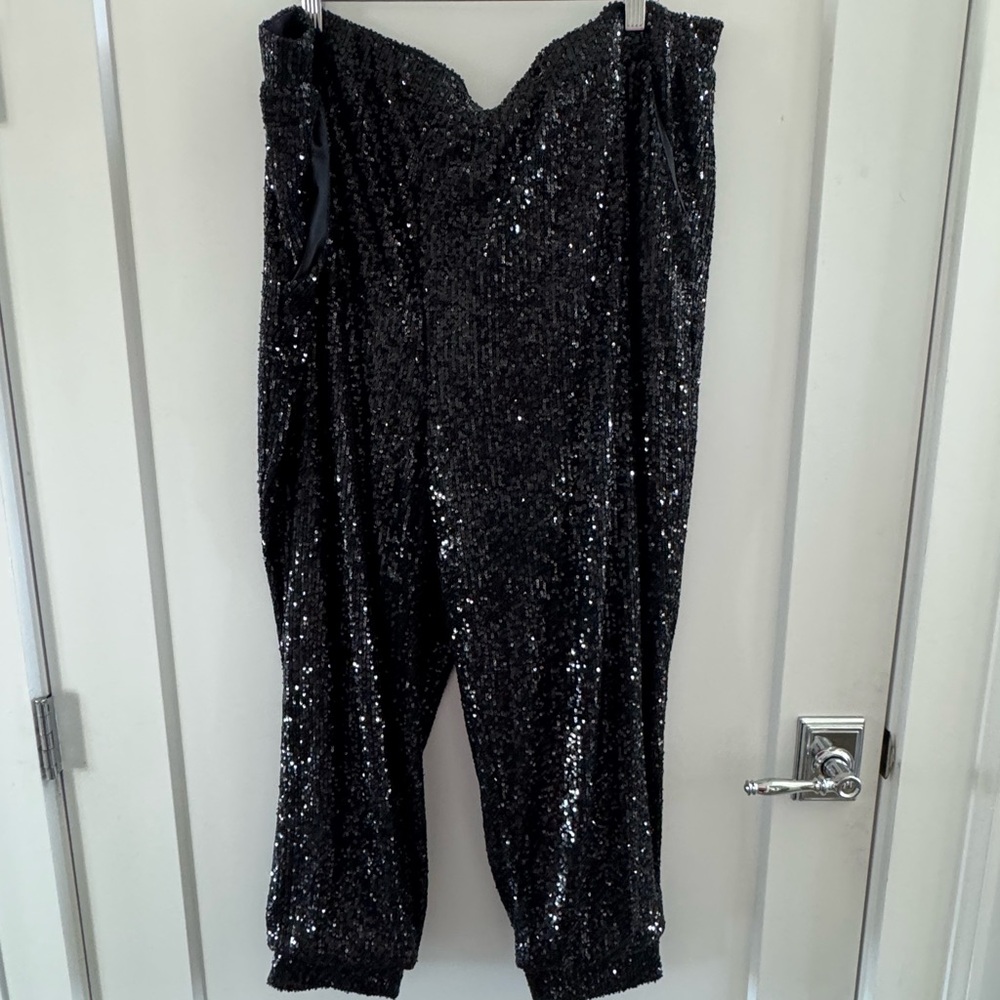Cable & Gauge Black Sequin Jogger Pants